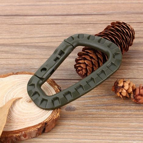 D-förmiger Bergkarabiner für Kletter- und Campingausrüstung, robuster Miniaturhaken.