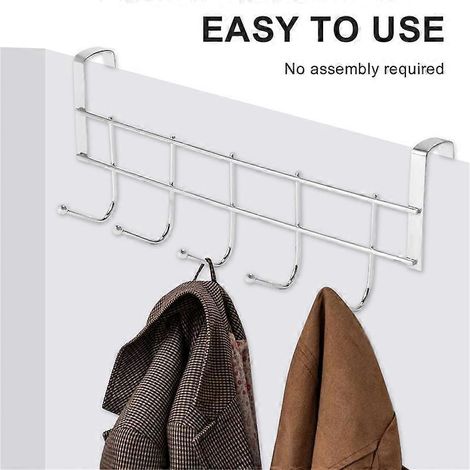 Over the Door 5 Hooks Organizer Rack Clothes Coat Hat Towel Hanger-- (1/5)