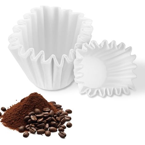 100 Pcs Filtre à Café Papier Blanc pour 155 Cafetière, Papier Filtre a Corbeille pour 1 à 2 Tasses, Filtres en Papiers pour Machine à Café Cafetières Maison Bureau (1/5)