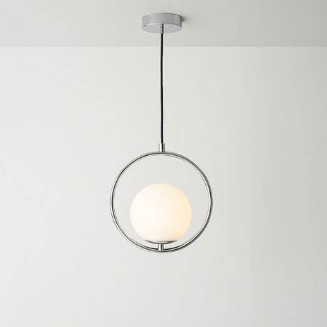 Lámpara Colgante Bola Cristal "KATE" - E27 - Cromo (1/5)