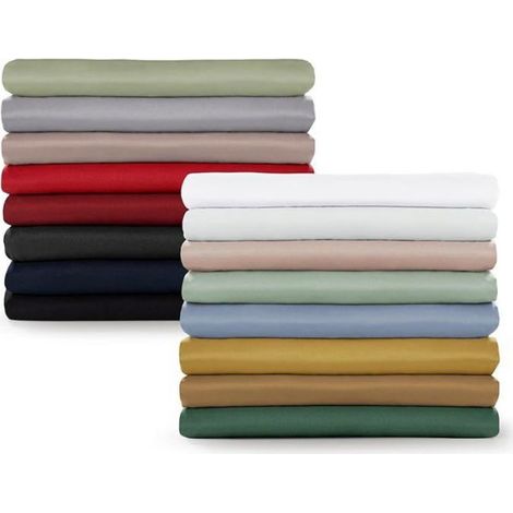 Drap Plat 2 Personnes 180x275 pour Lit 120x190/200 en Microfibre Doux - Drap 180x275 cm sans Elastique - 180 x 275cm Blanc PAVILLON