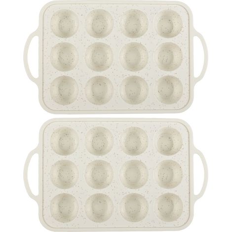Moldes de silicona de grado alimenticio reforzados con metal, de 2 piezas, antiadherentes, para quiches y cupcakes. (1/5)