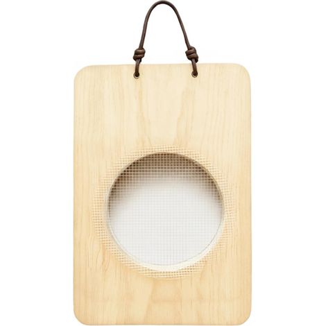 Jardinière murale pour orchidées, en bois naturel, avec filet de support fougères et tillandsias (1/4)