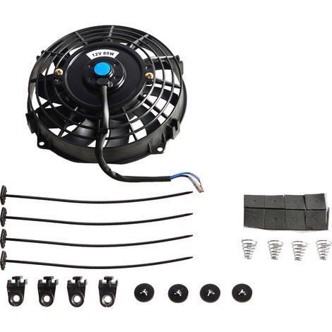 Ventilador eléctrico universal de 12 V para radiador, aspas de motor, 80 W, kit de montaje