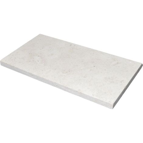 Margelle de piscine Travertin Clair 1er choix Sablée 61x33x3 cm Bord Droit - À l'unité - Ti'ma Stone (1/5)