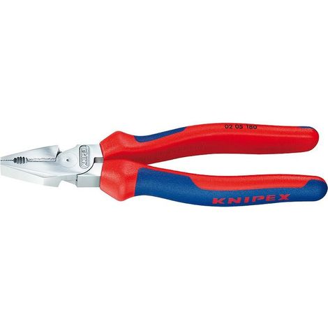 KNIPEX 02 05 180 Pinza universale tipo forte con manici comfort cromata 184 mm