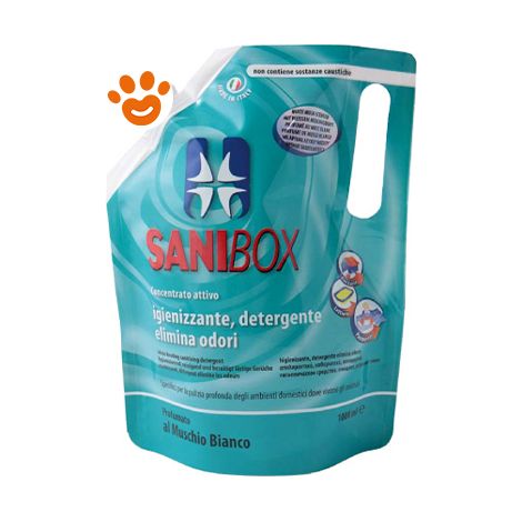 Sanibox Igienizzante, Detergente Muschio Bianco - Confezione 5 Lt - Disinfettanti