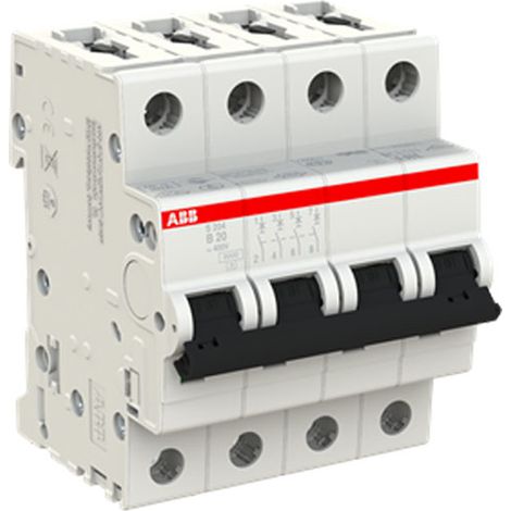 Interruptor Magnetotérmico 4P 20A curva B 6KA ABB 2CDS254001R0205 672190 EAN 541365672190