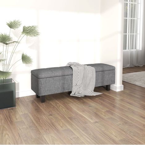 MEUBLIV Bank mit Stauraum 138 x 40 x 45 cm dunkelgrau – gepolsterte Sitzfläche, ohne Matratze (1/5)