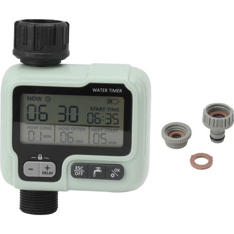 Minuterie d'arrosage Retard d'arrosage automatique Minuterie d'eau programmable manuelle pour pelouse de jardin extérieur (1/5)
