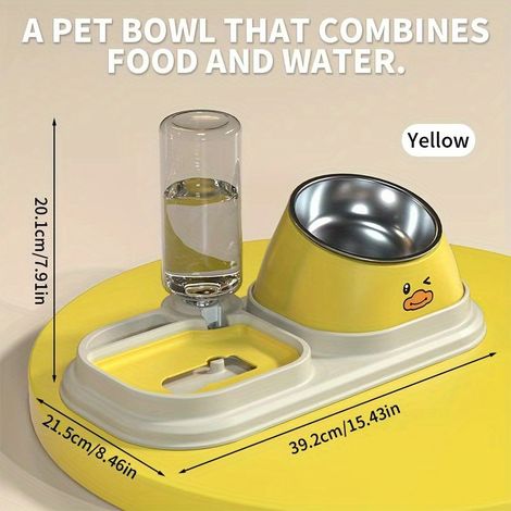 Gamelle 2-en-1 pour chats et chiens — Gamelle à alimentation lente de grande capacité avec insert en acier inoxydable (1/5)