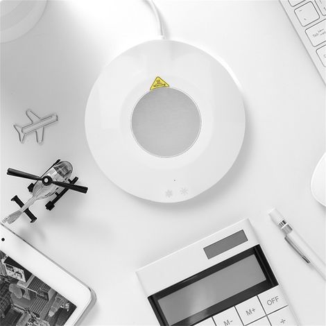 Sous-verre chauffant et refroidissant USB - Plateau pour tasse isotherme bureau et maison (Blanc) (1/5)