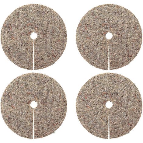 Tapis de protection pour plantes en fibre de coco verte (4 pièces, pot de fleurs inclus) (1/5)