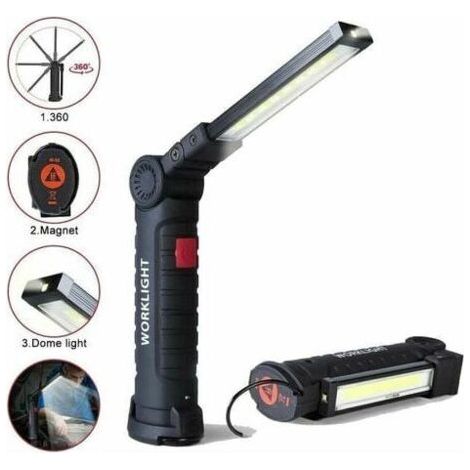 Lampe de travail LED rechargeable 800 lumens – 5 modes d'éclairage – Base magnétique – Étanche pour chantiers et camping (1/5)