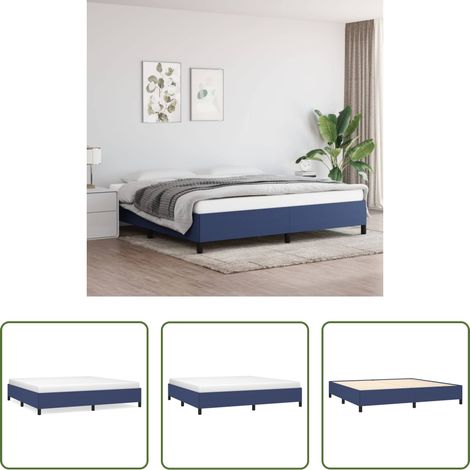 vidaXL Schlafzimmer - Bettgestell ohne Matratze Blau 200x200 cm Stoff (1/5)