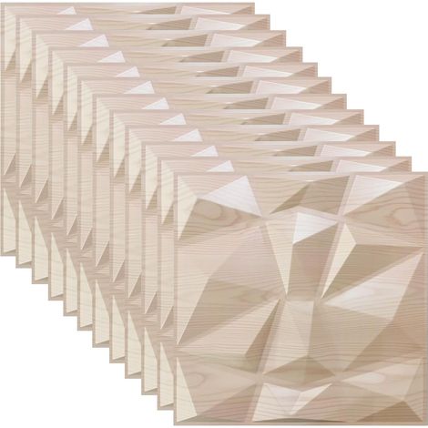 Lot de 12 panneaux muraux 3D - Revêtement de façade - Panneaux de plafond - Panneaux muraux de jeu - Papier peint pour salon, chambre à coucher (1/5)