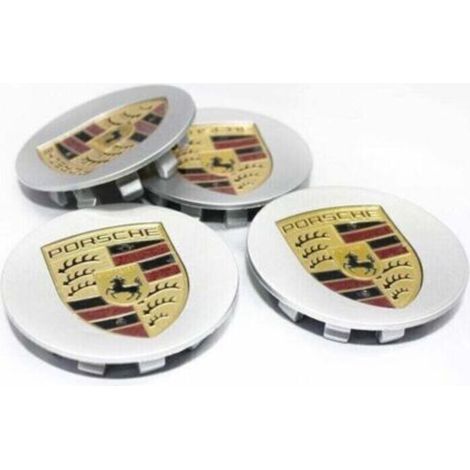 75 mm 4er-Pack Porsche Silberne Nabenkappe (Einzeln)...DEBUNS