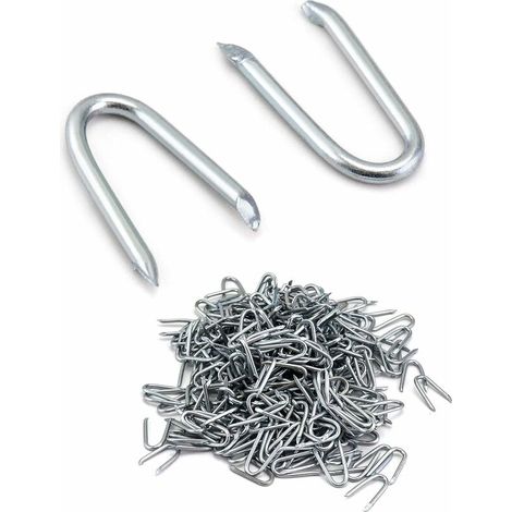 Collier de serrage en U pour fil de clôture galvanisé, 24 mm, colliers en acier galvanisé, pour fixer le fil de clôture, argent, 500 g (1/5)