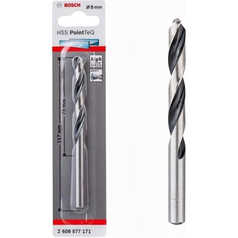 Bosch Professionel HSS- PointTeQ Ø 8 x 75 x 117 mm Metallbohrer