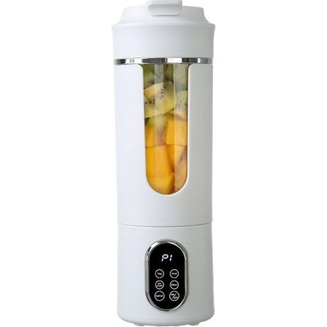 Licuadora inalámbrica, Recargable por USB, Vaso para batidos de 530 ml, 12 cuchillas de acero inoxidable, Triturador de hielo, 4 programas, Beige (1/5)