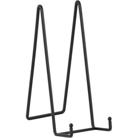 Support pour assiette décorative - Chevalet en métal - Support pour cadre photo - Chevalets de table pour très grandes assiettes - Noir - Lot de 2 - 30 cm