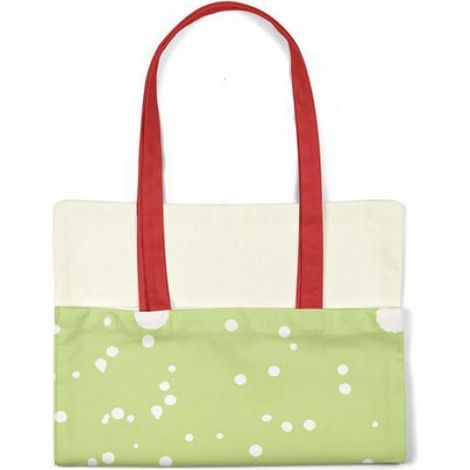 Sac Shopping - Coton - Vert - 34 x 40 cm - Anses Longues - 1 Pièce (1/4)