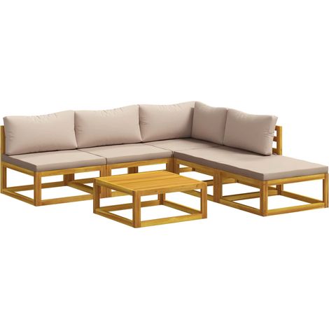 Juego de Sofá 6 uds. Natural Madera de Acacia Sólida vidaXL (1/5)