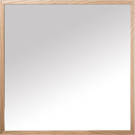 Miroir Mural carré en Bois moulure Fine en Naturel 84x2x84cm, INT.79x79cm (1/2)