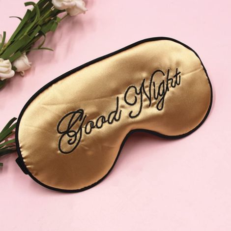 Lightweight and breathable embroidered silk sleep mask for men and women - Blackout sleep mask for travel, sleeping, lunch breaks (1/5)
