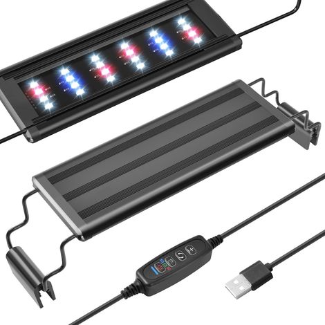 Mini Lampe LED USB Aquarium, Spectre Complet, Ajustable pour Plantes d'Aquarium, Supports Extensibles (1/5)
