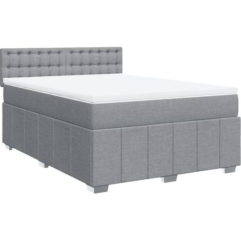 Maison Exclusive - Giroletto a Molle con Materasso Grigio Chiaro 140x190cm Tessuto