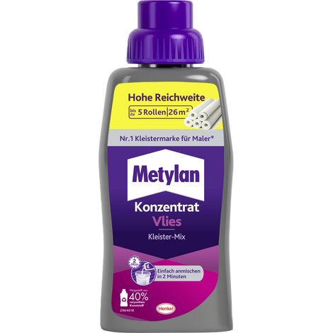 Metylan Vlies Fertigkleister Konzentrat 500 g Flasche, trocknet transparent Tapetenkleister