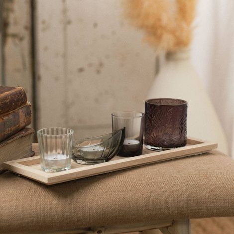Kerzentablett aus Holz Pure