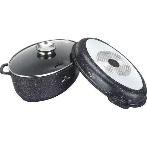 Bräter mit Marmorbeschichtung 8,0 l 38 cm 3-flammig Zilner ZL-1112 (1/3)