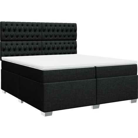 Maison Exclusive - Giroletto a Molle con Materasso Nero 200x200 cm in Tessuto (1/5)