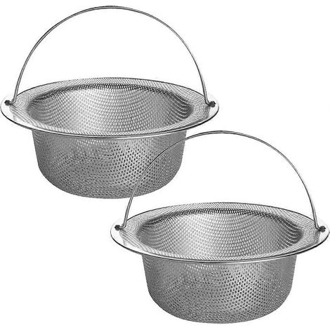 Passoire d'évier de cuisine (2 pièces) en acier inoxydable, passoire d'évier en métal, égouttoir d'évier de cuisine, bonde d'évier de douche (1/5)