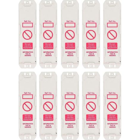 10 supports en plastique pour étiquettes d'inspection de sécurité d'échafaudage - Ne pas utiliser avec les supports d'étiquettes d'échafaudage
