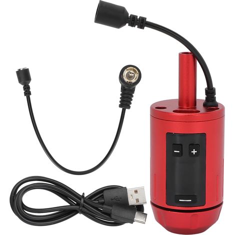 Poignée de machine à tatouer sans fil autobloquante avec écran LCD, interface RCA, moteur rouge. (1/5)