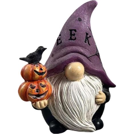 Gnomes Halloween d'Extérieur Figurines et Sculptures en Résine Halloween Déco Gnome Gothique Intérieur Extérieur Maison, Étagère, Meuble TV, Cheminée, Centre de Table, Entrée, Jardin, (1/5)