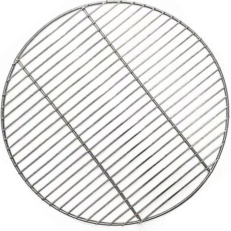 Grille ronde en acier inoxydable pour barbecue, camping, cuisson en maille, 38 cm de diamètre, construction soudée durable, (1/3)