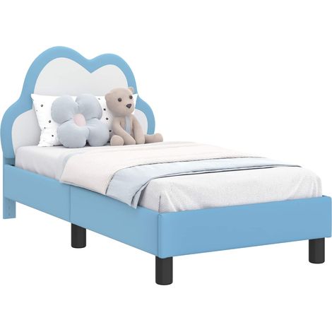 Maison Exclusive - Kinderbettgestell mit Kopfteil Blau 70 x 140 c