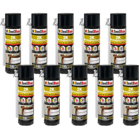 2K Bauschaum Montageschaum Zargenschaum 10 x 400ml PU Schaum Schnellschaum (1/5)