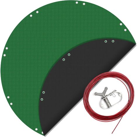 Bâche de Piscine Ronde, Ø 460 cm, Couverture de Piscine 2 en 1 en PE résistant aux UV, pour été et Hiver