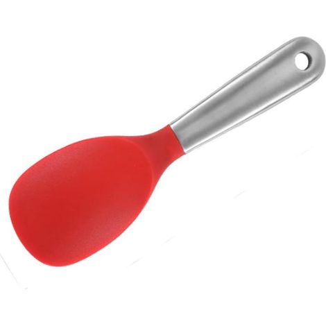 Cuillère à riz en silicone en acier inoxydable Cuiseur à riz Cuillère à riz Outils de cuisine (rouge) (1/5)