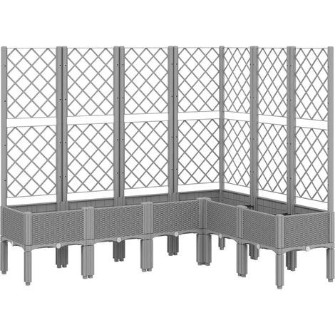 Maison Exclusive - Pflanzkübel mit Rankgitter Hellgrau 160x120x14