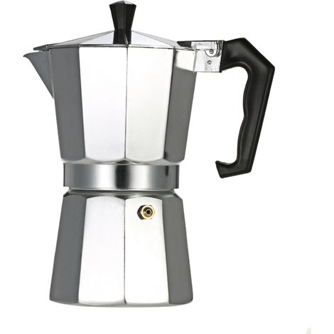 Cafetière italienne à percolation en aluminium 6 tasses, compatible avec cuisinière à gaz et four électrothermique. (1/5)