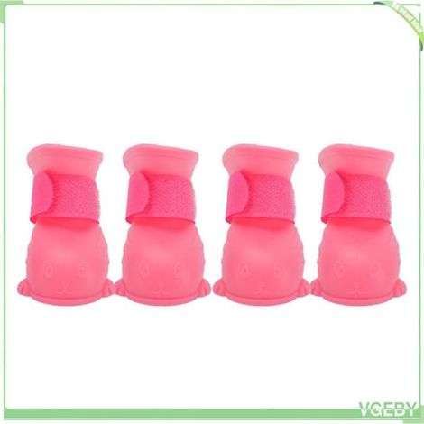 Fafeicy Bottes de pluie pour chiot en TPE épais, imperméables et antidérapantes, couleur rose, taille L (6x4,5 cm) (1/5)