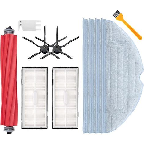 Chiffons de nettoyage avec filtre HEPA, brosse latérale et serpillière pour Xiaomi Roborock S70, S75 et S7 Max
