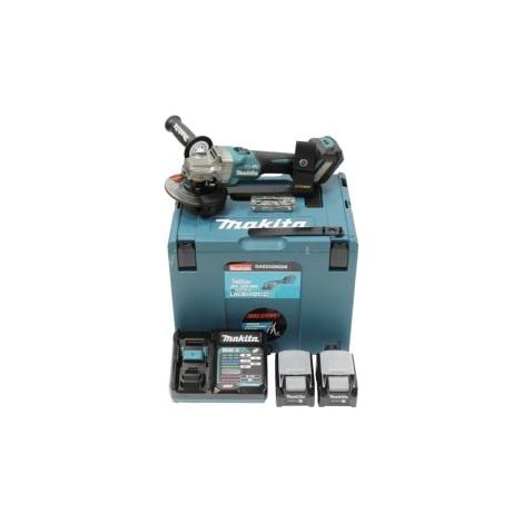 Makita GA023GM206 Meuleuse d'angle sans fil 40V maxi / 2x 4,0 Ah batterie + chargeur rapide en MAKPAC + Side-Kick (1/5)