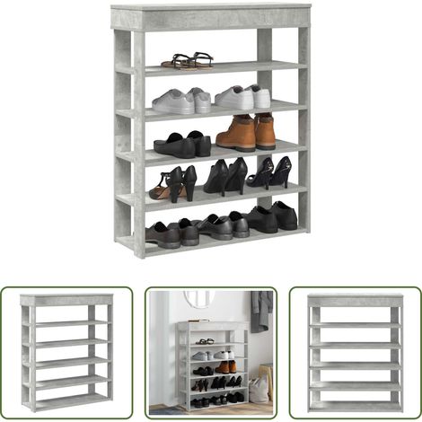 Holzwerkstoff -  Schuhregal Betongrau 80x30x98 cm Holzwerkstoff (1/5)